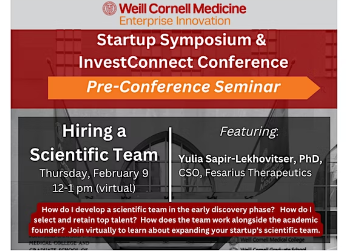 2023 Weill Cornell Medicine Startup Symposium & InvestConnect Conference -  Center For Technology Licensing